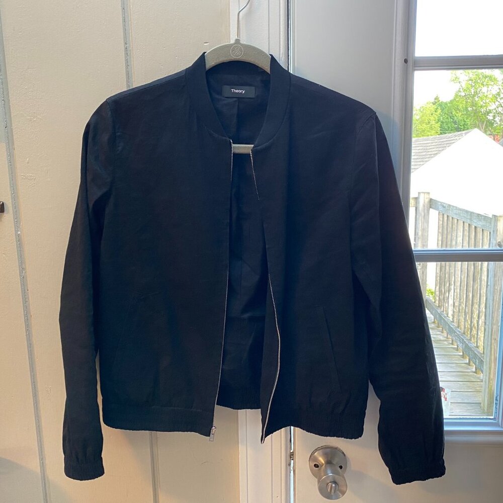 Theory Linen Bomber Jacker